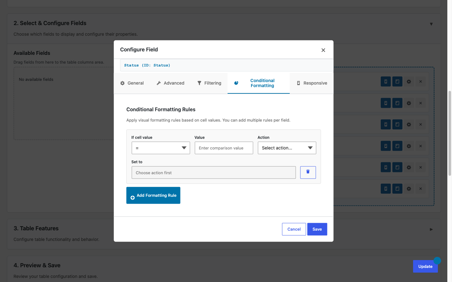 Pro: validation rules for inline editing.
