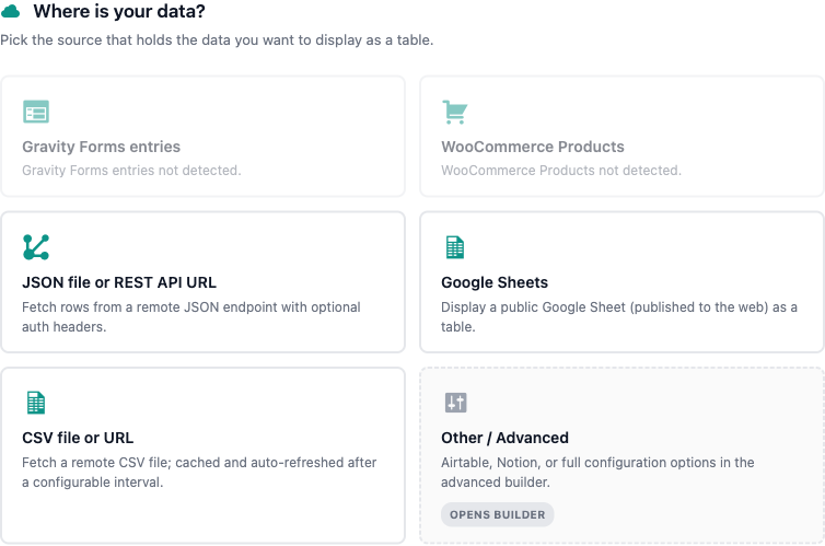 Connect a REST API or JSON endpoint as a table source.